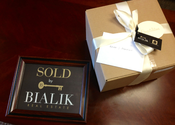 Sold by Bialik with gift and card for Brian and Danielle